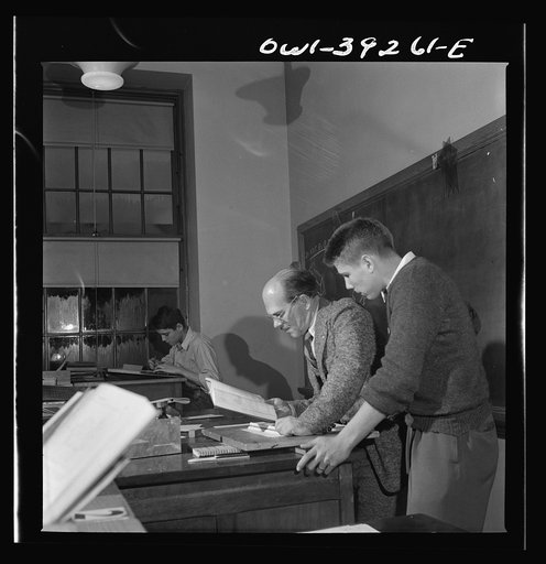 Washington, D.C. A mechanical drawing class at Woodrow Wilson High School