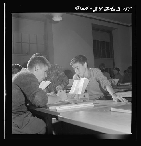 Washington, D.C. A mechanical drawing class at Woodrow Wilson High School