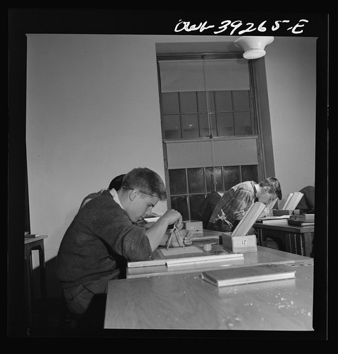 Washington, D.C. A mechanical drawing class at Woodrow Wilson High School