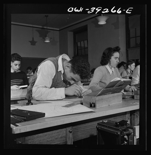Washington, D.C. A mechanical drawing class at Woodrow Wilson High School