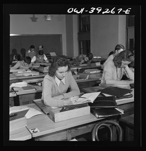 Washington, D.C. A mechanical drawing class at Woodrow Wilson High School