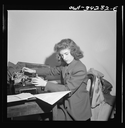 Washington, D.C. A member of the Woodrow Wilson High School yearbook staff at work