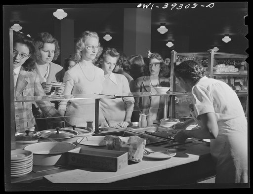 Untitled photo, possibly related to: Washington, D.C. In the cafeteria at Woodrow Wilson High School