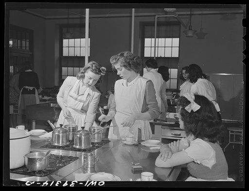 Washington, D.C. Making cereal in a cooking class at Woodrow Wilson High School