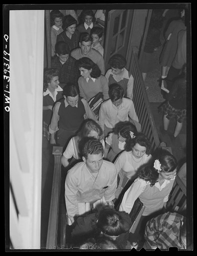 Washington, D.C. Students passing to class at Woodrow Wilson High School