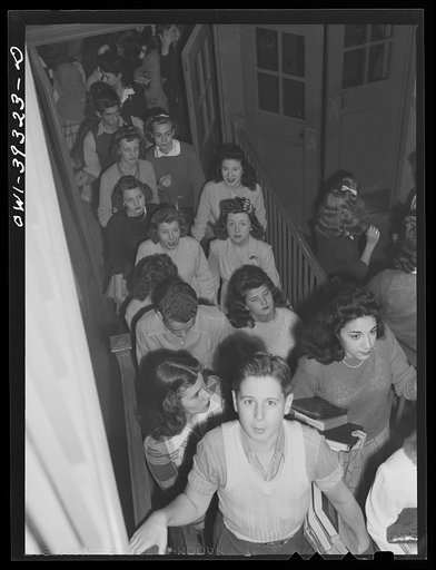 Washington, D.C. Students passing to class at Woodrow Wilson High School