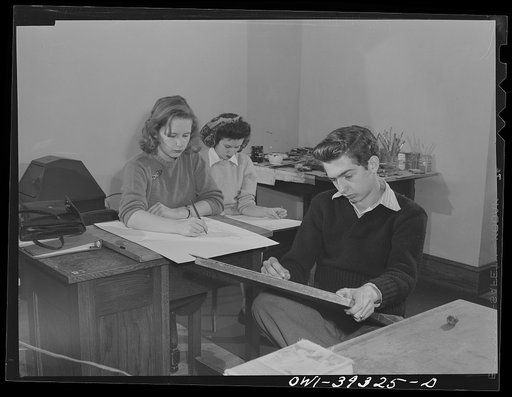Washington, D.C. Members of an art class at Woodrow Wilson High School