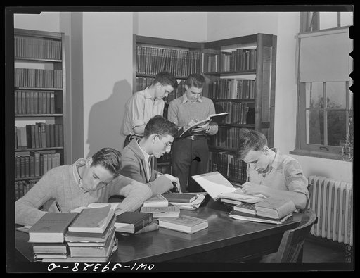 Washington, D.C. In the school library at Woodrow Wilson High School