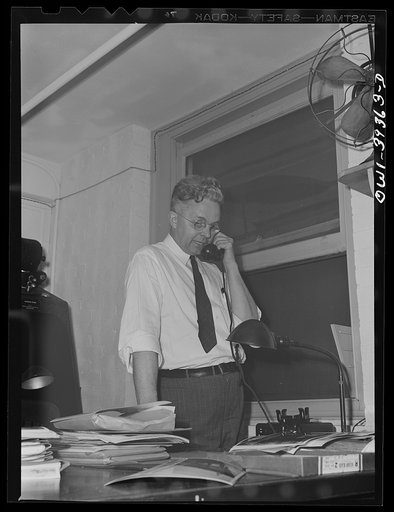 Untitled photo, possibly related to: Washington, D.C. Portrait of Mr. Roy E. Stryker, photograph chief of the FSA (Farm Security Administration)