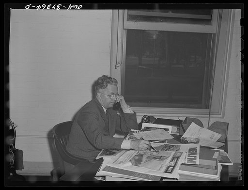 Untitled photo, possibly related to: Washington, D.C. Portrait of Mr. Roy E. Stryker, photograph chief of the FSA (Farm Security Administration)