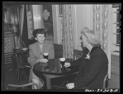 Washington, D.C. Mrs. Mary Spangler, a Woodrow Wilson High School teacher stopping at a drugstore for a Coca-Cola before going to a meeting with a school supervisor