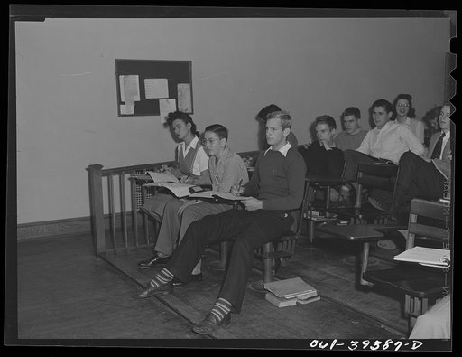 Untitled photo, possibly related to: Washington, D.C. A chemistry class at Woodrow Wilson High School