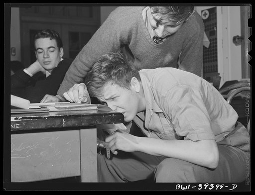 Washington, D.C. A laboratory session in a physics class at Woodrow Wilson High School