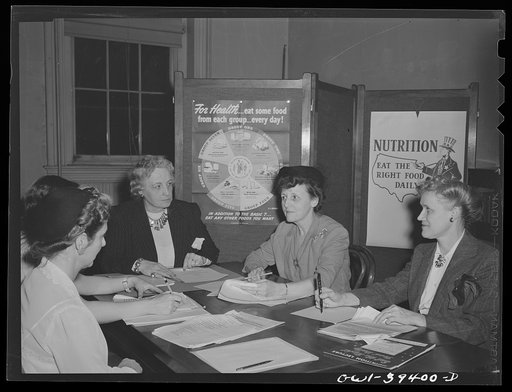 Washington, D.C. Mrs. Mary Spangler, Woodrow Wilson High School teacher, attending a meeting with teachers from other city schools