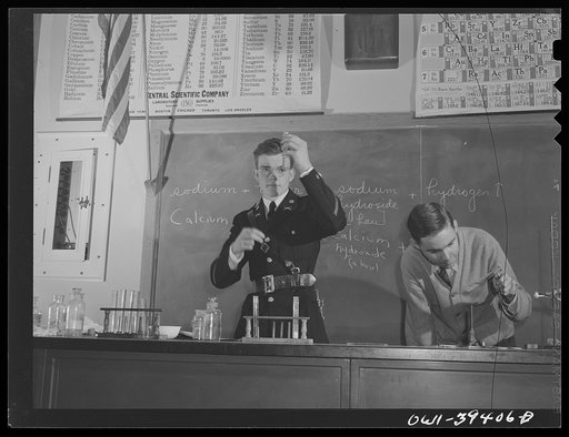Washington, D.C. Chemistry students performing a class demonstration at Woodrow Wilson High School