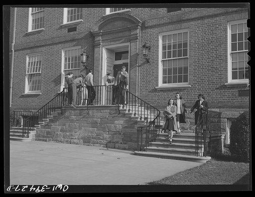 Washington, D.C. Woodrow Wilson High School students leaving the building at the end of the school day