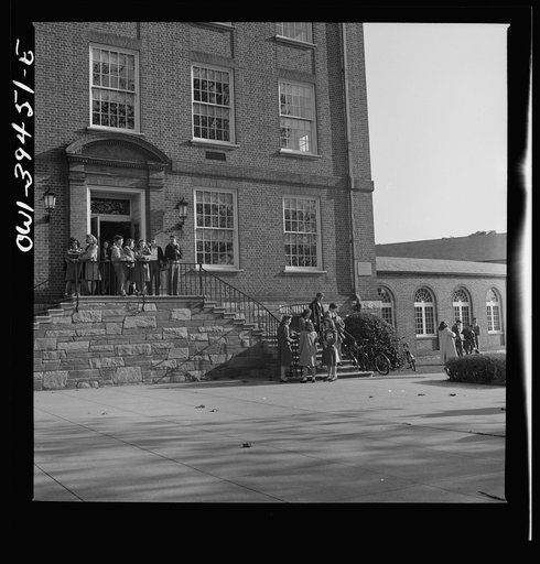 Washington, D.C. Woodrow Wilson High School students leaving the building at the end of the school day