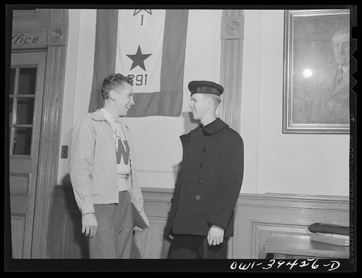 Untitled photo, possibly related to: Washington, D.C. Walter Spangenberg at his locker at Woodrow Wilson High School