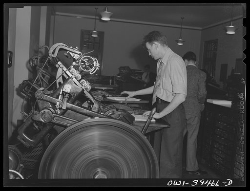 Washington, D.C. Printing class at Woodrow Wilson High School
