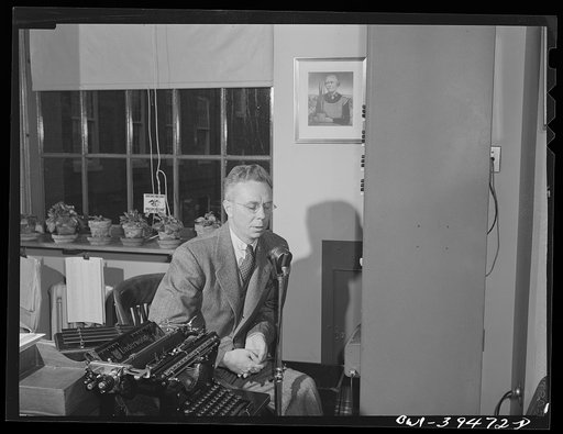 Washington, D.C. Norman J. Nelson, principal of Woodrow Wilson High School, making an announcement over the communication system