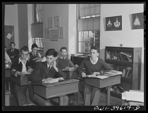 Washington, D.C. Walter Spangenberg in a solid geometry class at Woodrow Wilson High School