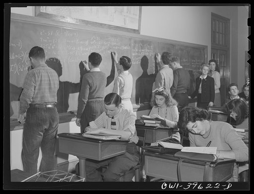 Washington, D.C. Students at Woodrow Wilson High School take turns at the board in an algebra class
