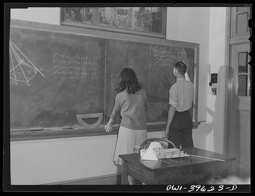 Washington, D.C. Students at Woodrow Wilson High School take turns at the board in an algebra class