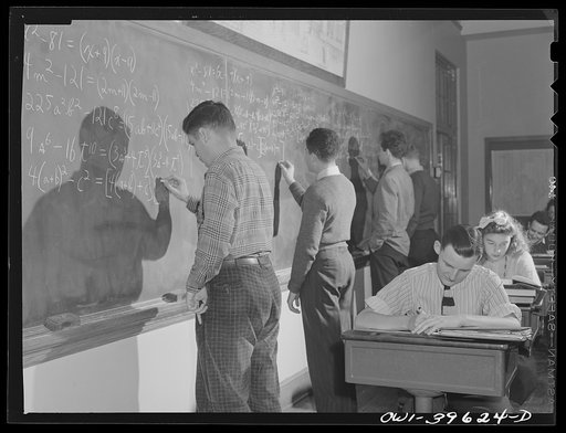 Washington, D.C. Students at Woodrow Wilson High School take turns working at the board in an algebra class