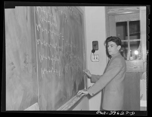 Washington, D.C. Working at the board in an algebra class at Woodrow Wilson High School