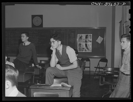 Washington, D.C. Geometry students watching a class demonstration at Woodrow Wilson High School