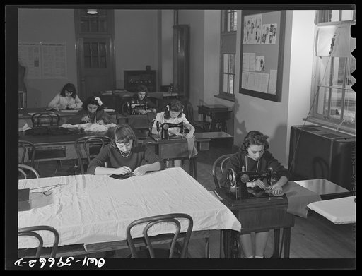 Washington, D.C. A sewing class at Woodrow Wilson High School