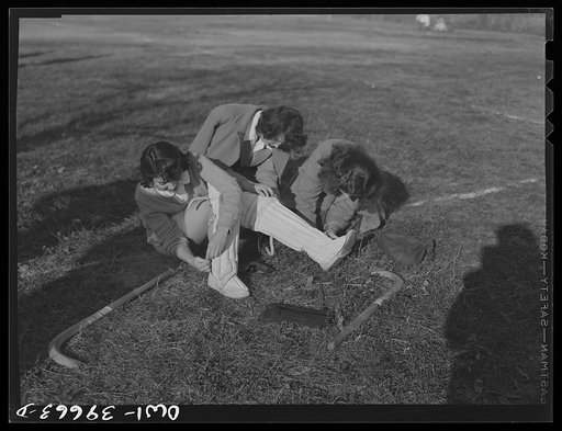 Washington, D.C. Goalie getting ready to go into a hockey game at Woodrow Wilson High School