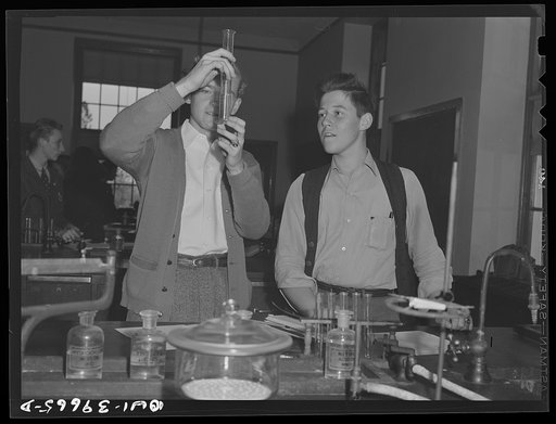 Washington, D.C. Students in the chemistry laboratory at Woodrow Wilson High School