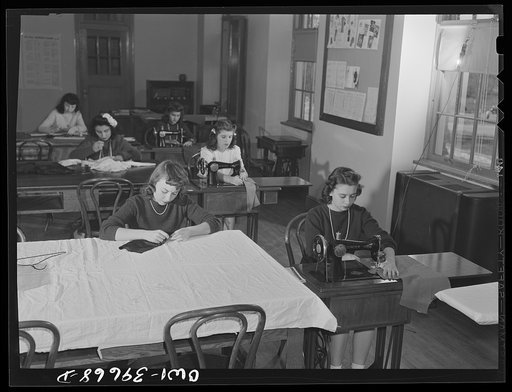 Washington, D.C. A sewing class at Woodrow Wilson High School