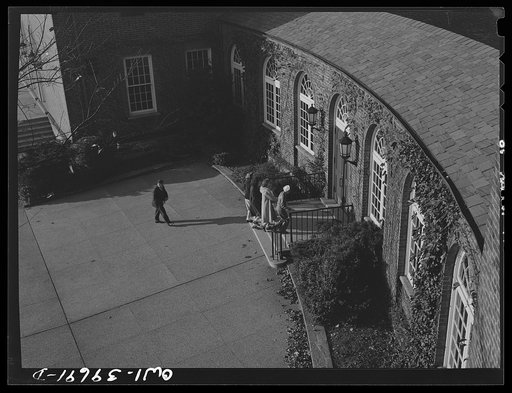 Washington, D.C. Students entering the building at Woodrow Wilson High School