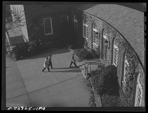 Washington, D.C. Students entering the building at Woodrow Wilson High School