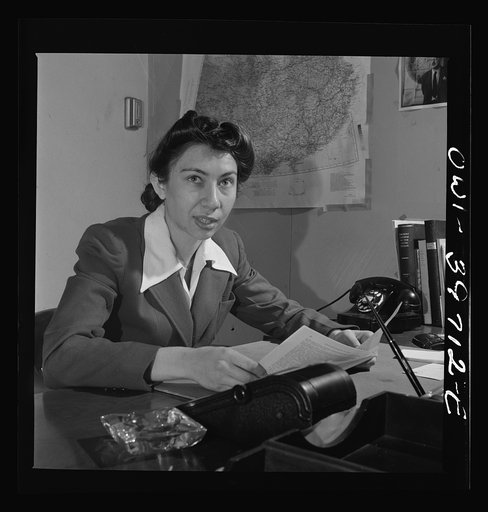 Untitled photo, possibly related to: Elaine Harris, Administrative Assistant to George E. Taylor, Assistant Deputy Director for Pacific Operations. Far East Section, Overseas Branch, Office of War Information