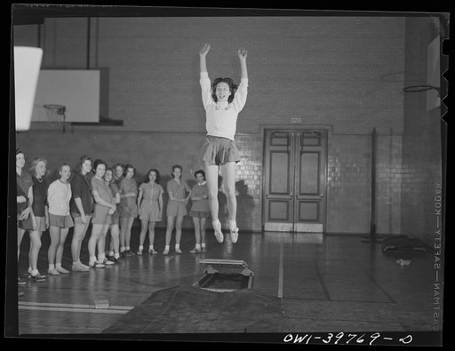 Washington, D.C. A class in physical education at Woodrow Wilson High School
