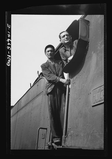Workers on a train in Sicily