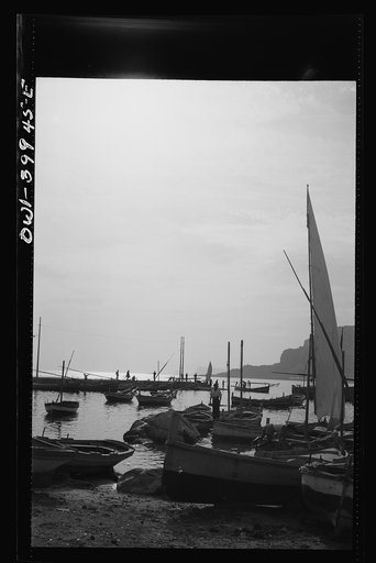 Palermo (vicinity), Sicily. Fishing boats in the harbor