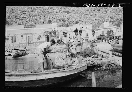 Palermo (vicinity), Sicily. A harbor scene