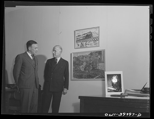 Untitled photo, possibly related to: Washington, D.C. Ferdinand Kuhn of the United States Office of War Information and George Alexander Armstrong of the United States Consulate at Manchester, England