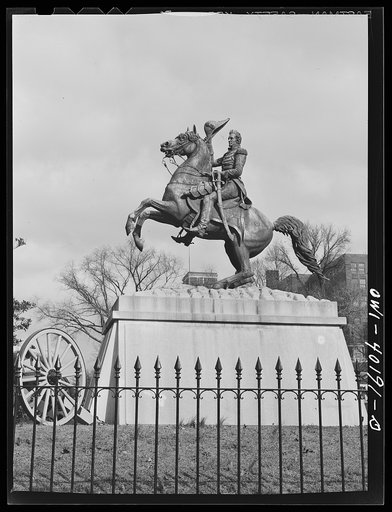 Untitled photo, possibly related to: Washington, D.C. A statue in Lafayette Park