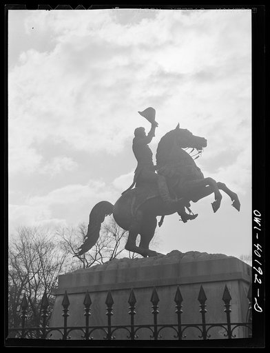 Untitled photo, possibly related to: Washington, D.C. A statue in Lafayette Park