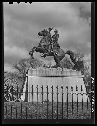Untitled photo, possibly related to: Washington, D.C. A statue in Lafayette Park