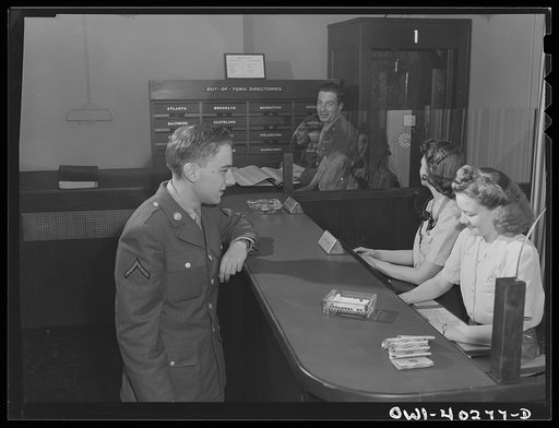 Washington, D.C. In the telephone room at the United Nations service center