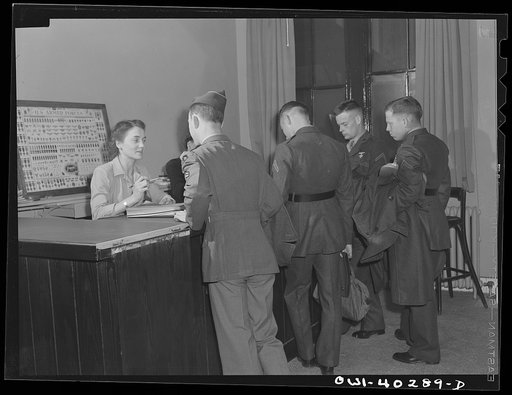 Washington, D.C. At the information desk in the United Nations service center