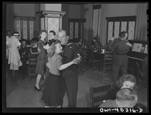 Washington, D.C. In the canteen for enlisted men at the United Nations service center on a Saturday night