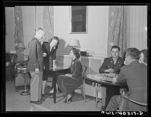 Untitled photo, possibly related to: Washington, D.C. In the officers' lounge at the United Nations service center