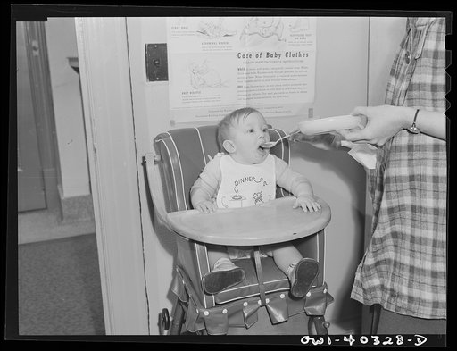 Washington, D.C. Children left in the nursery at the United Nations service center for an entire day are fed according to instructions left by their parents